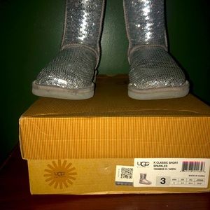 Silver Glitter Ugg Boots